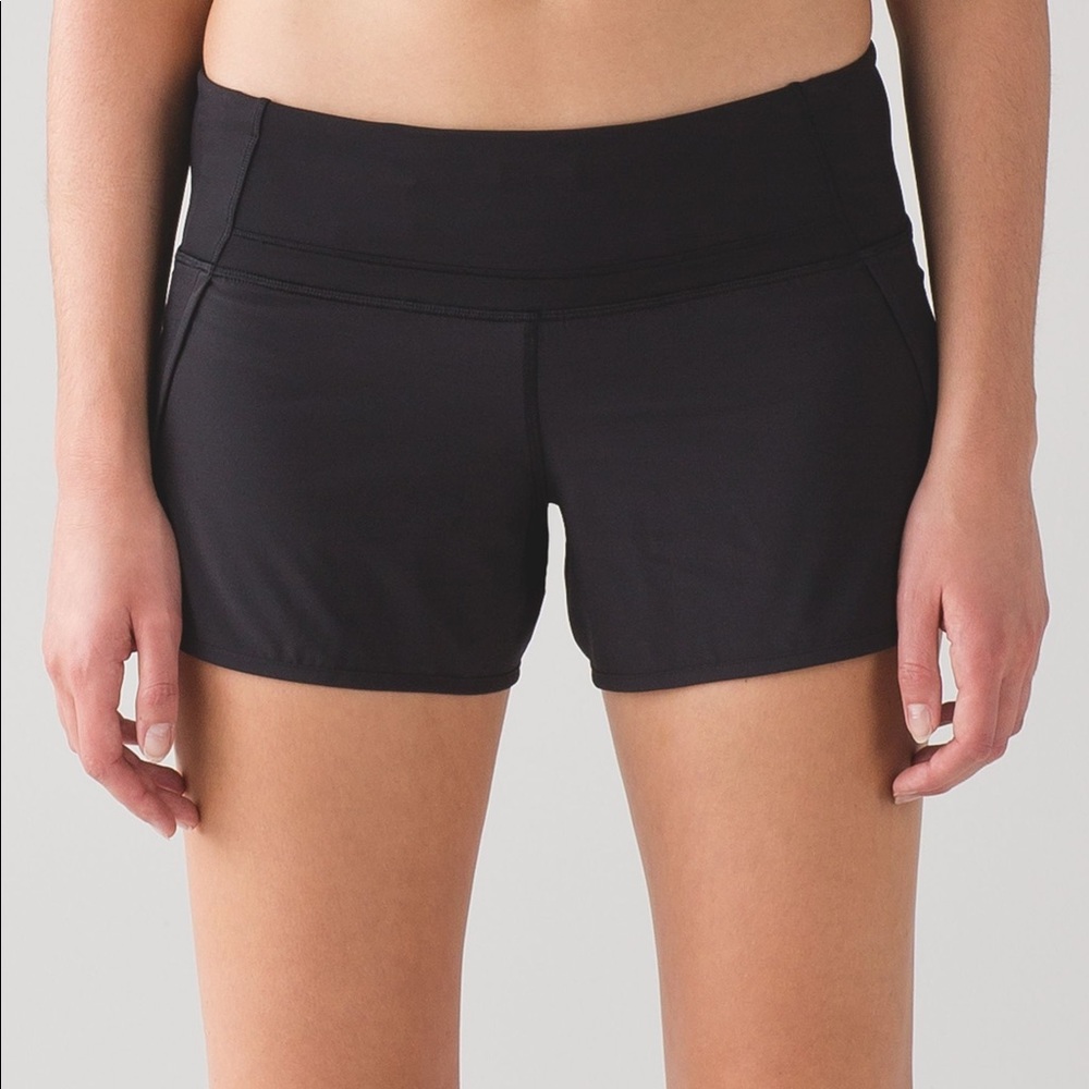 size 4 long lululemon shorts black